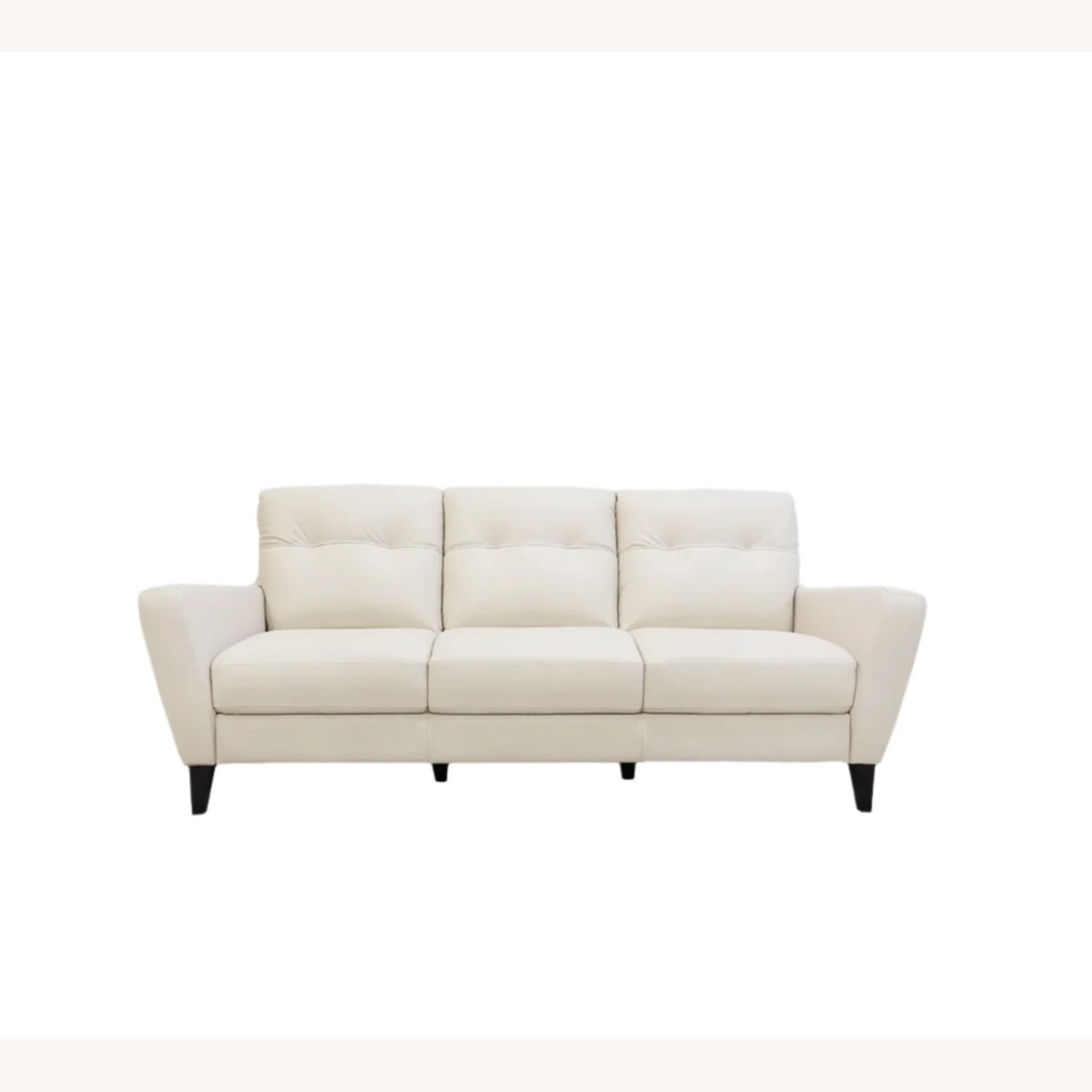 Cream Leather 3 Seater Couch - image-5
