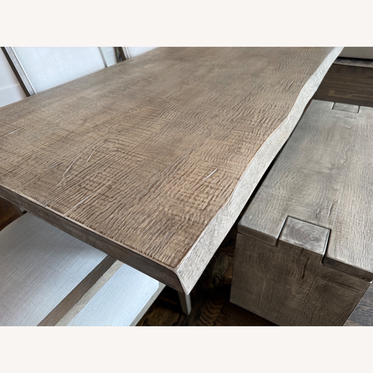 Restoration Hardware Grey Wood Dining Set - image-5