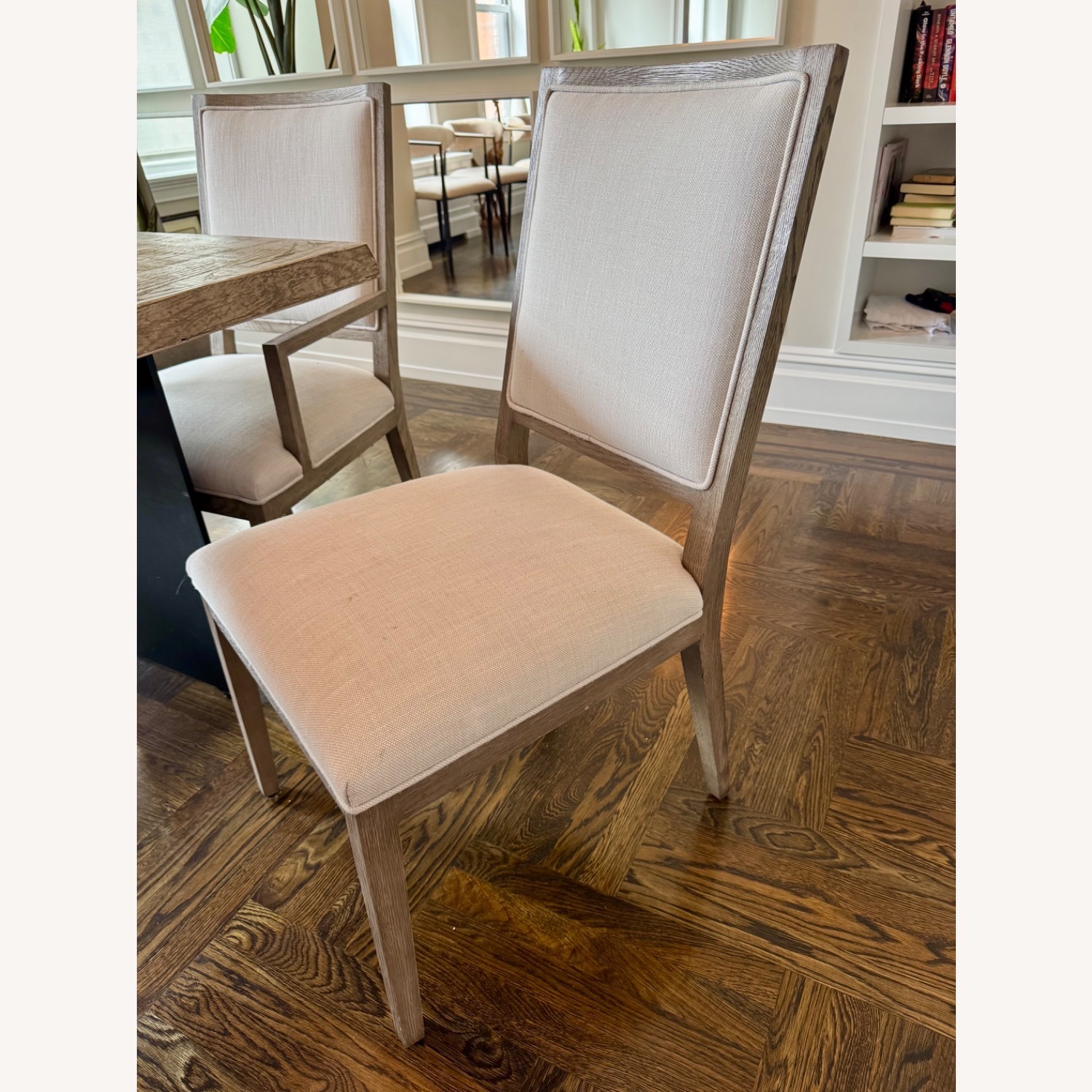 Restoration Hardware Grey Wood Dining Set - image-9