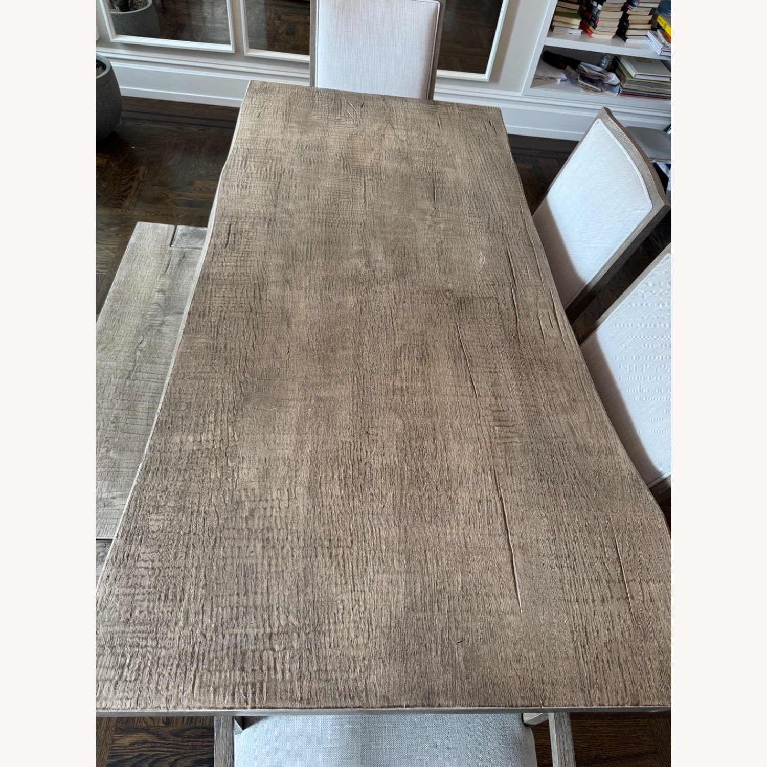 Restoration Hardware Grey Wood Dining Set - image-4