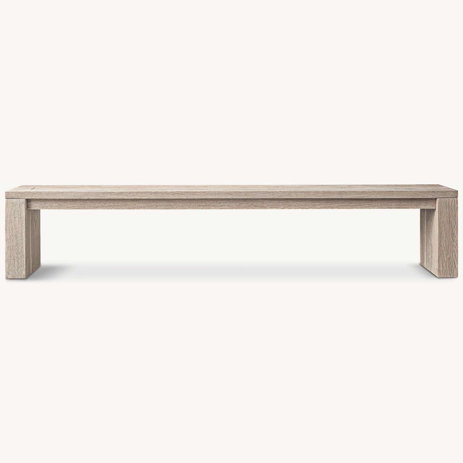 Restoration Hardware Grey Oak Parsons Bench - image-0