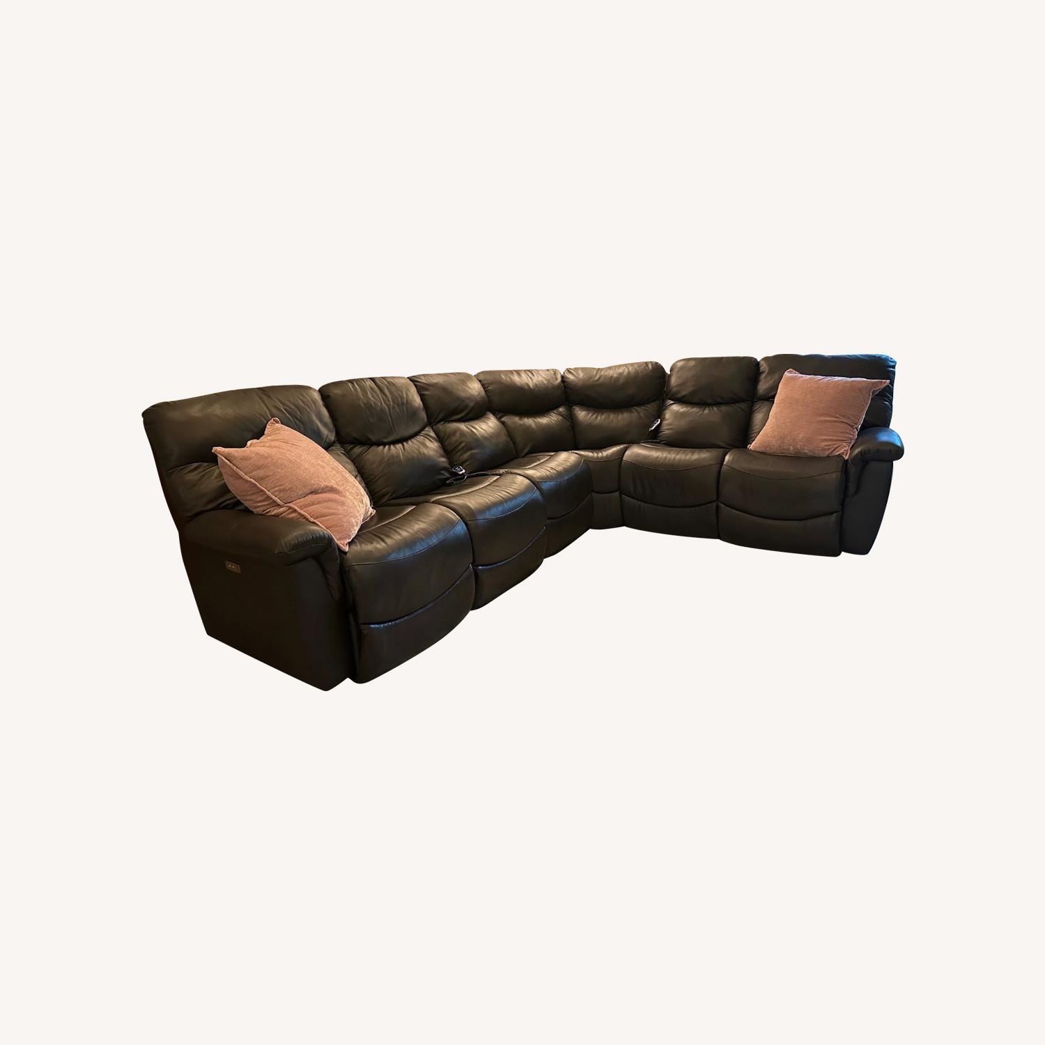 La-Z-Boy James Sect - Real Leather 4 Recliner - image-0