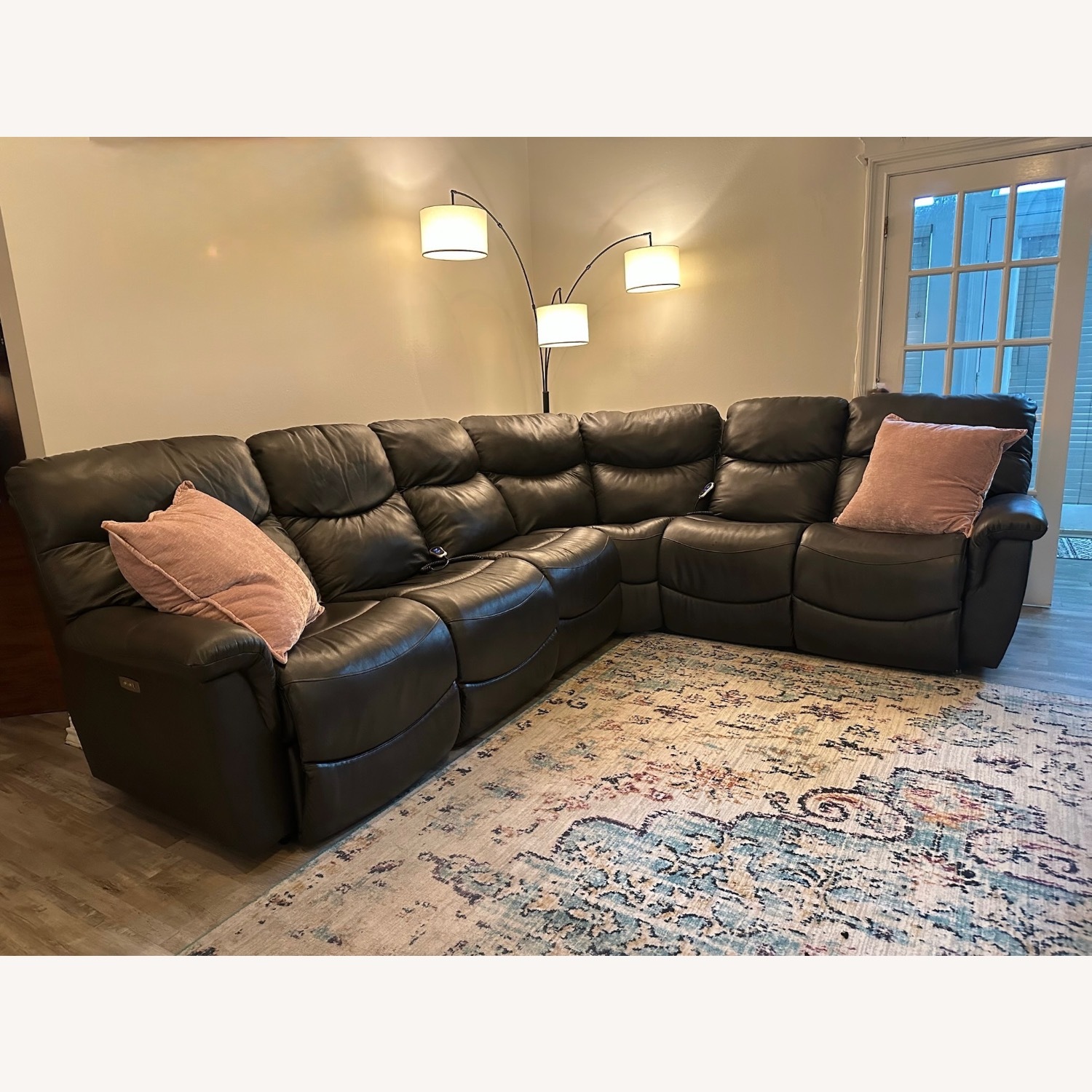 La-Z-Boy James Sect - Real Leather 4 Recliner - image-1
