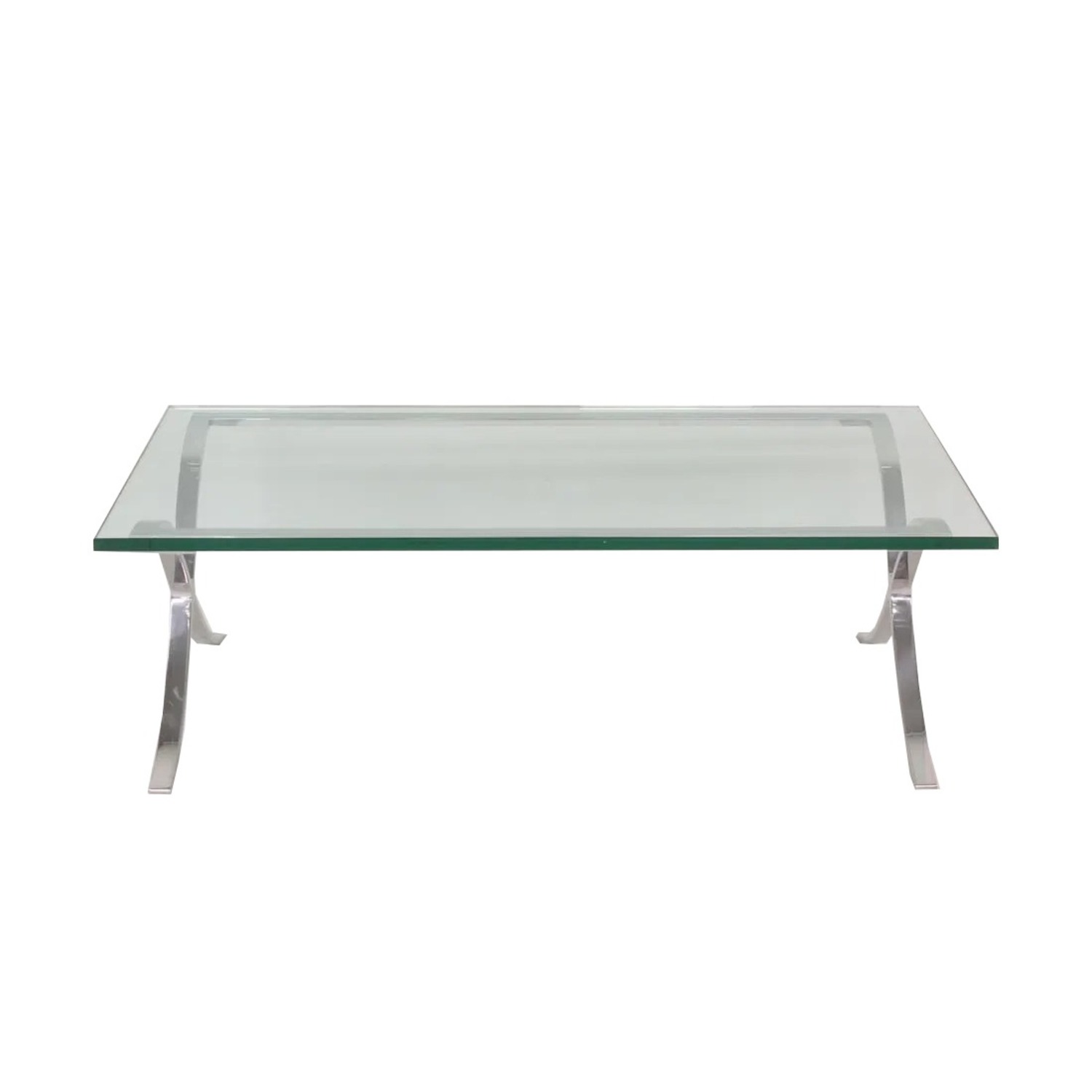Modern Glass and Polished Chrome Cocktail Table - image-4