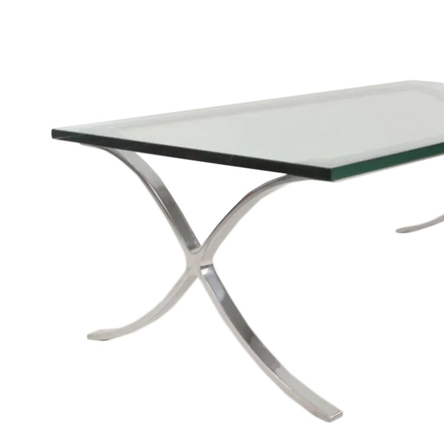 Modern Glass and Polished Chrome Cocktail Table - image-2
