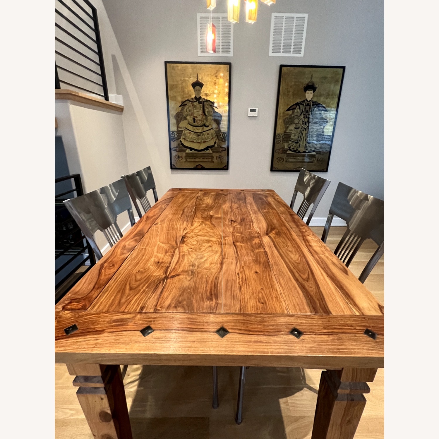 Rustic Modern Dining Table with Leaves - AptDeco
