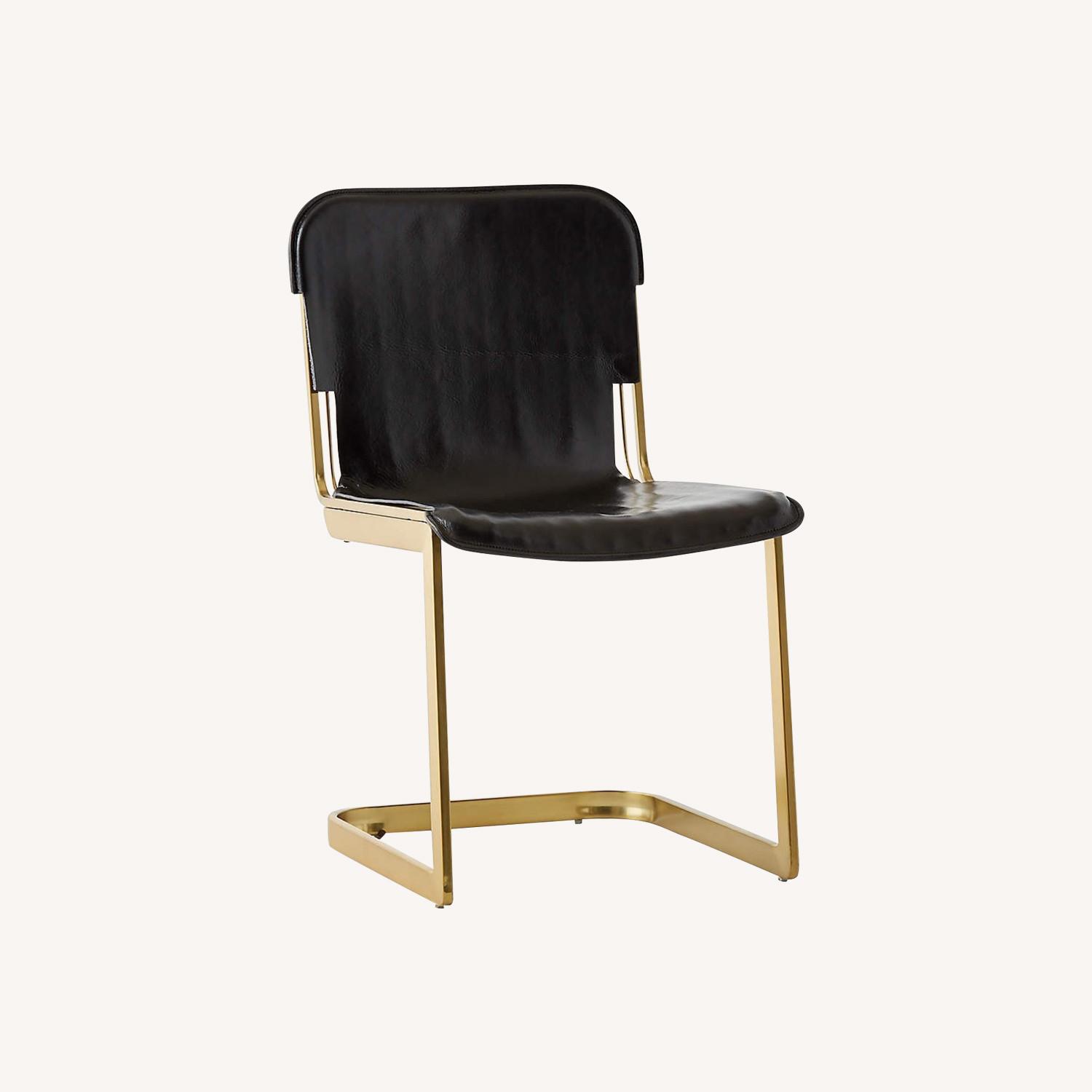 CB2 Kravitz Design Rake Black Leather Chairs (2) - image-0