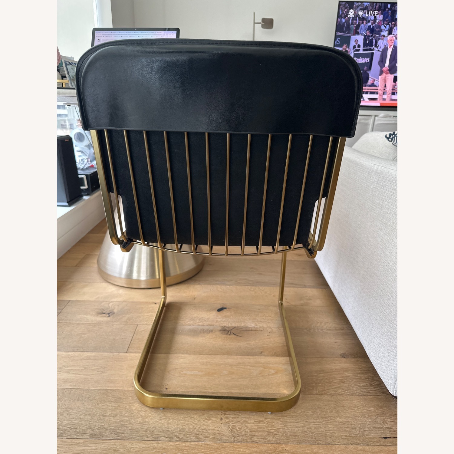 CB2 Kravitz Design Rake Black Leather Chairs (2) - image-2