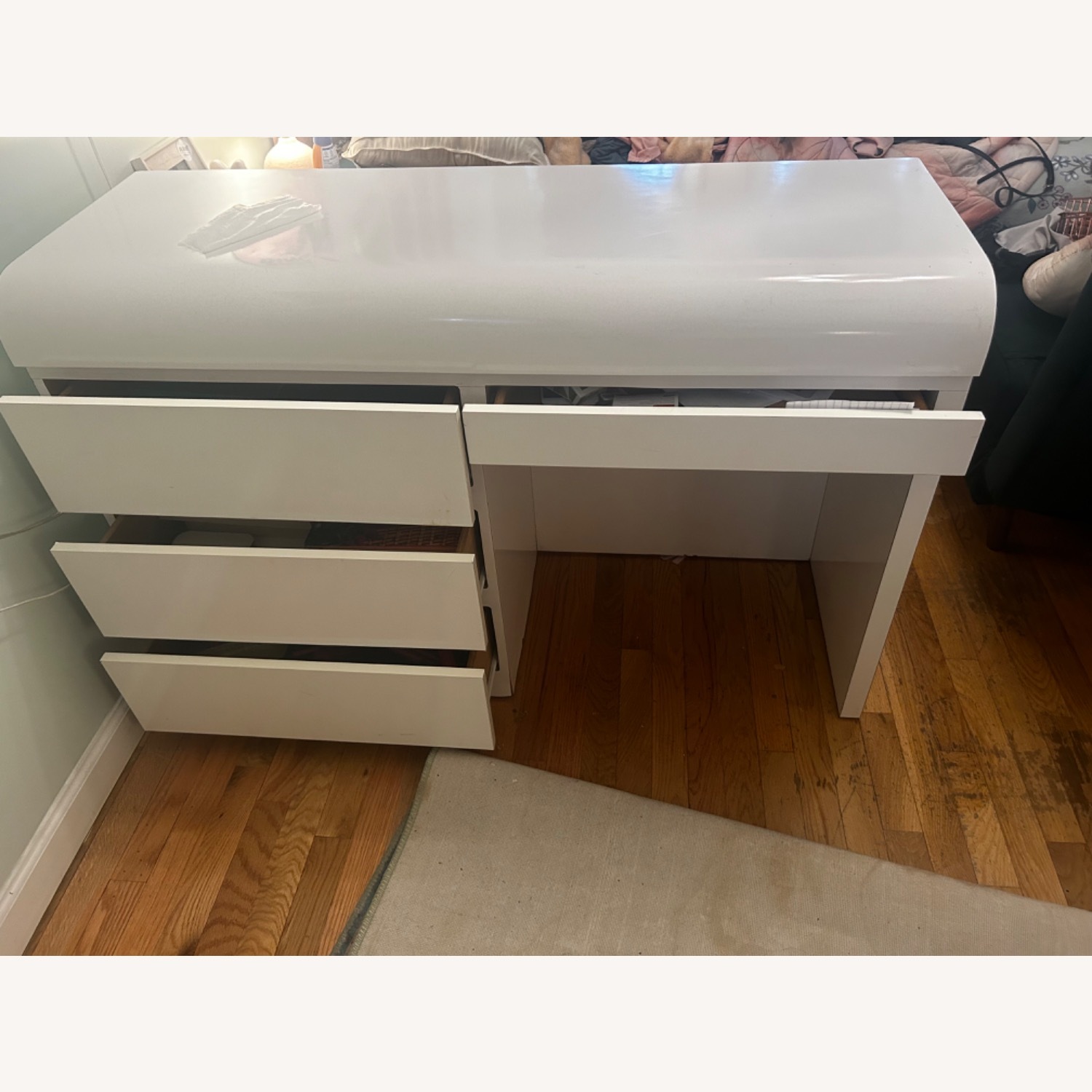 80’s Post-Modern Lacquered Waterfall Desk - image-1