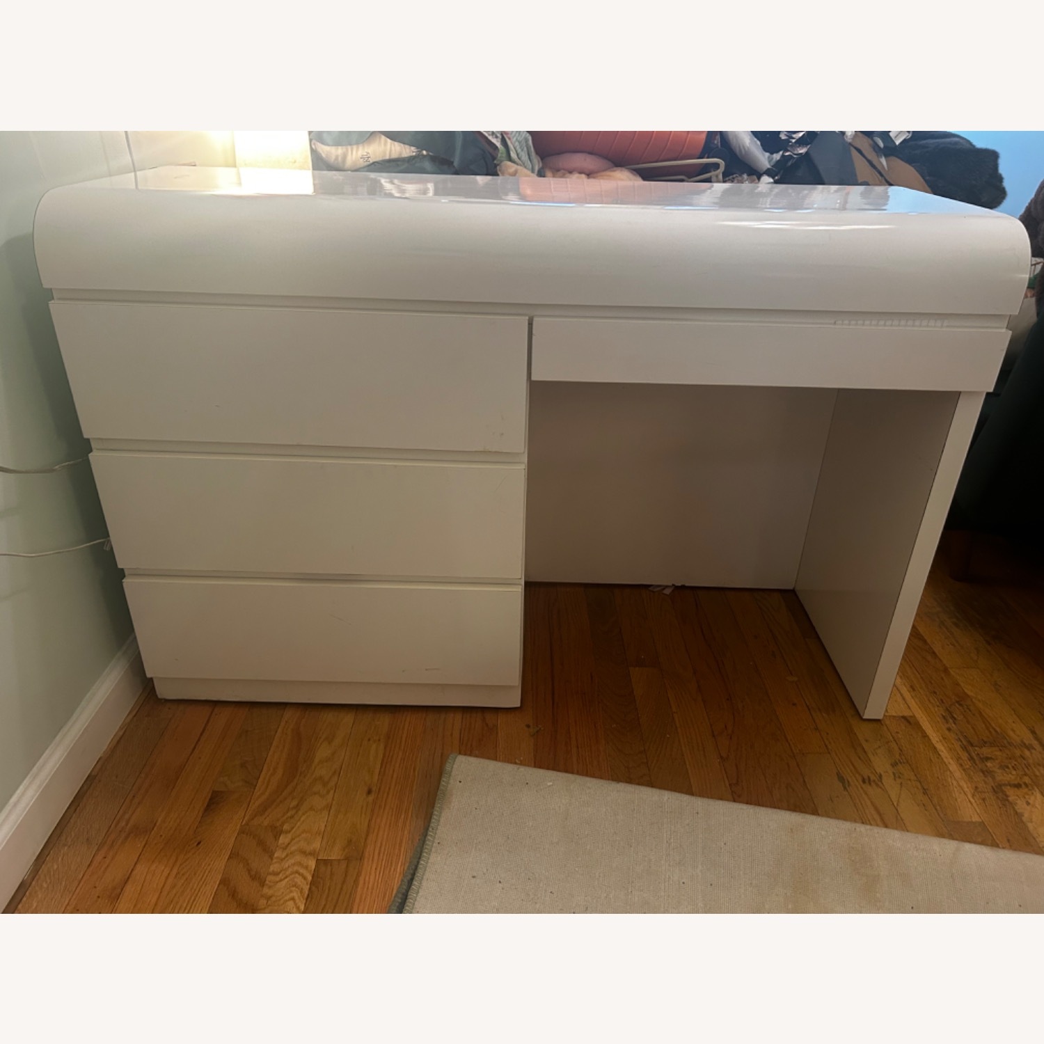 80’s Post-Modern Lacquered Waterfall Desk - image-2