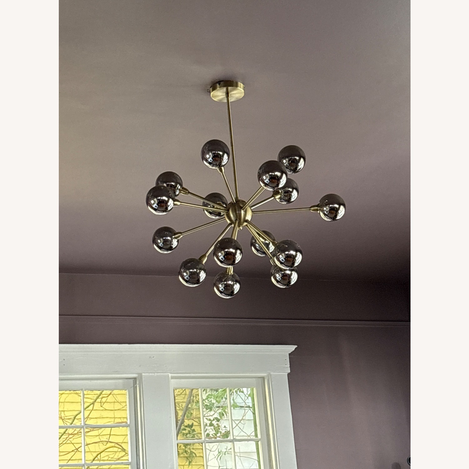 Brass + Smoke Glass 15-Light Chandelier - image-1