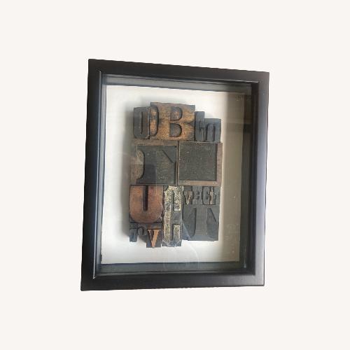 Used Framed Vintage Letterpress Wood Type Collage for sale on AptDeco