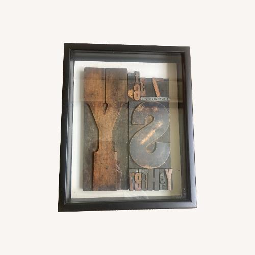 Used Framed Vintage Letterpress Wood Type Collage for sale on AptDeco