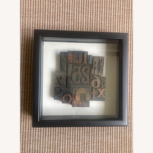 Used Framed Vintage Letterpress Wood Type Collage for sale on AptDeco