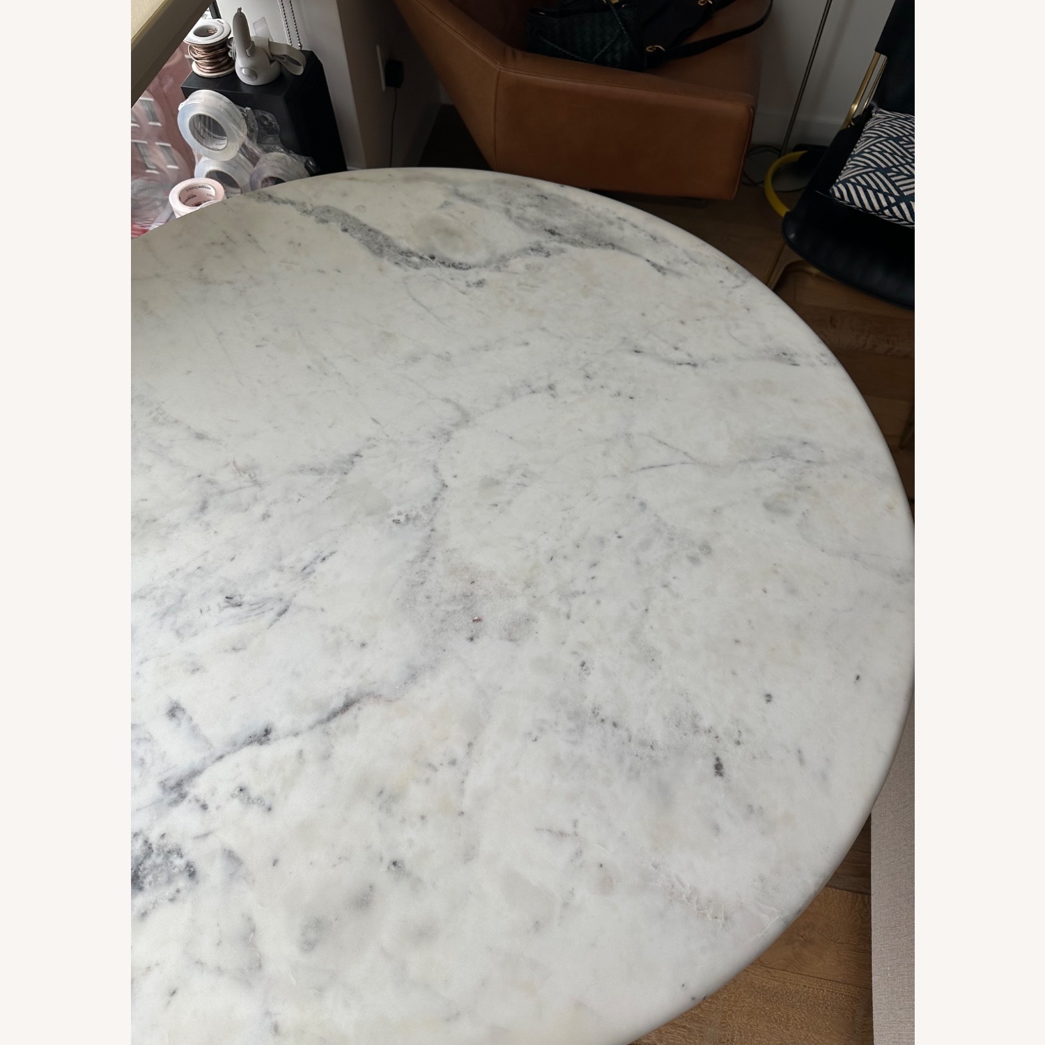 West Elm Silhouette Pedestal Marble Dining Table - image-4