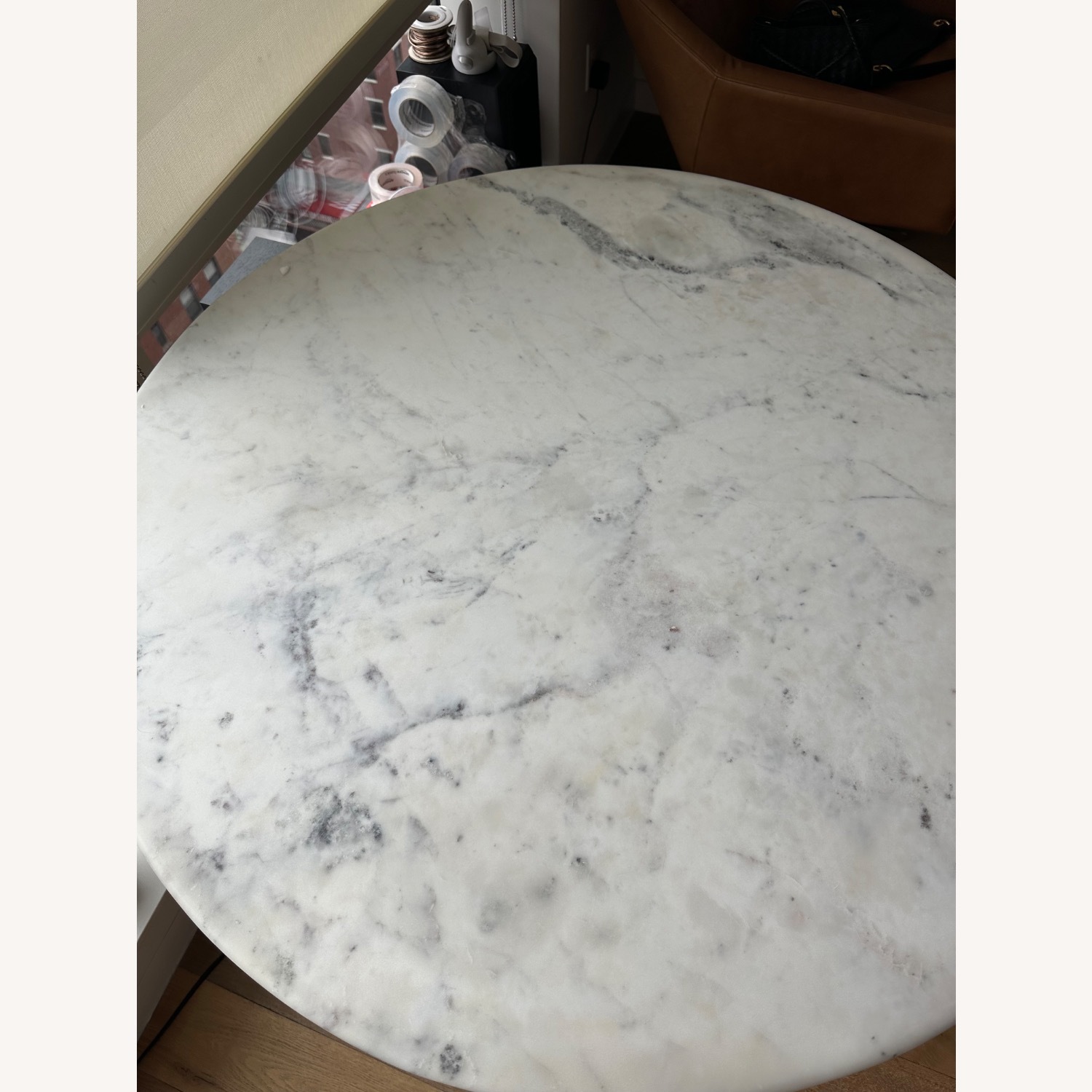 West Elm Silhouette Pedestal Marble Dining Table - image-5