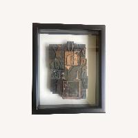 Framed Vintage Letterpress Wood Type Collage