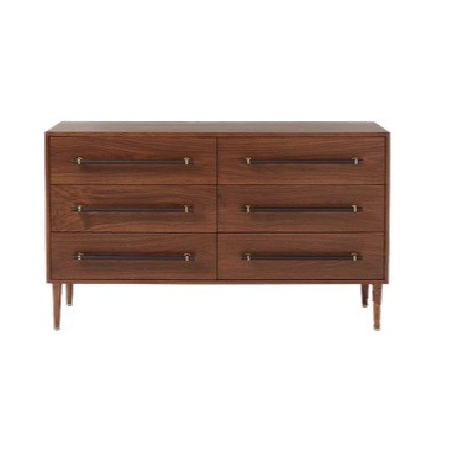 West Elm Walnut Benson 6-drawer Dresser - image-1