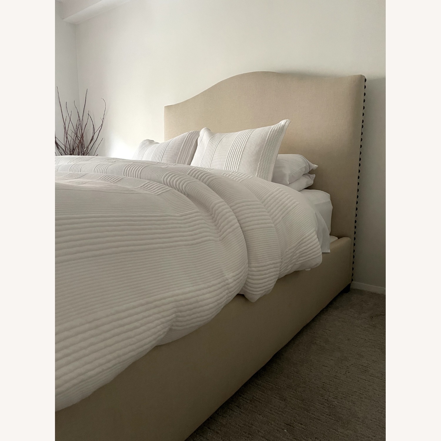 Pottery Barn Upholstered Queen Bed - image-2