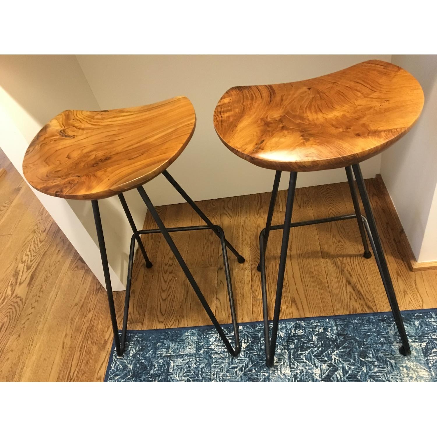 From the Source Teak Perch Bar Stool Set of 2 - image-2