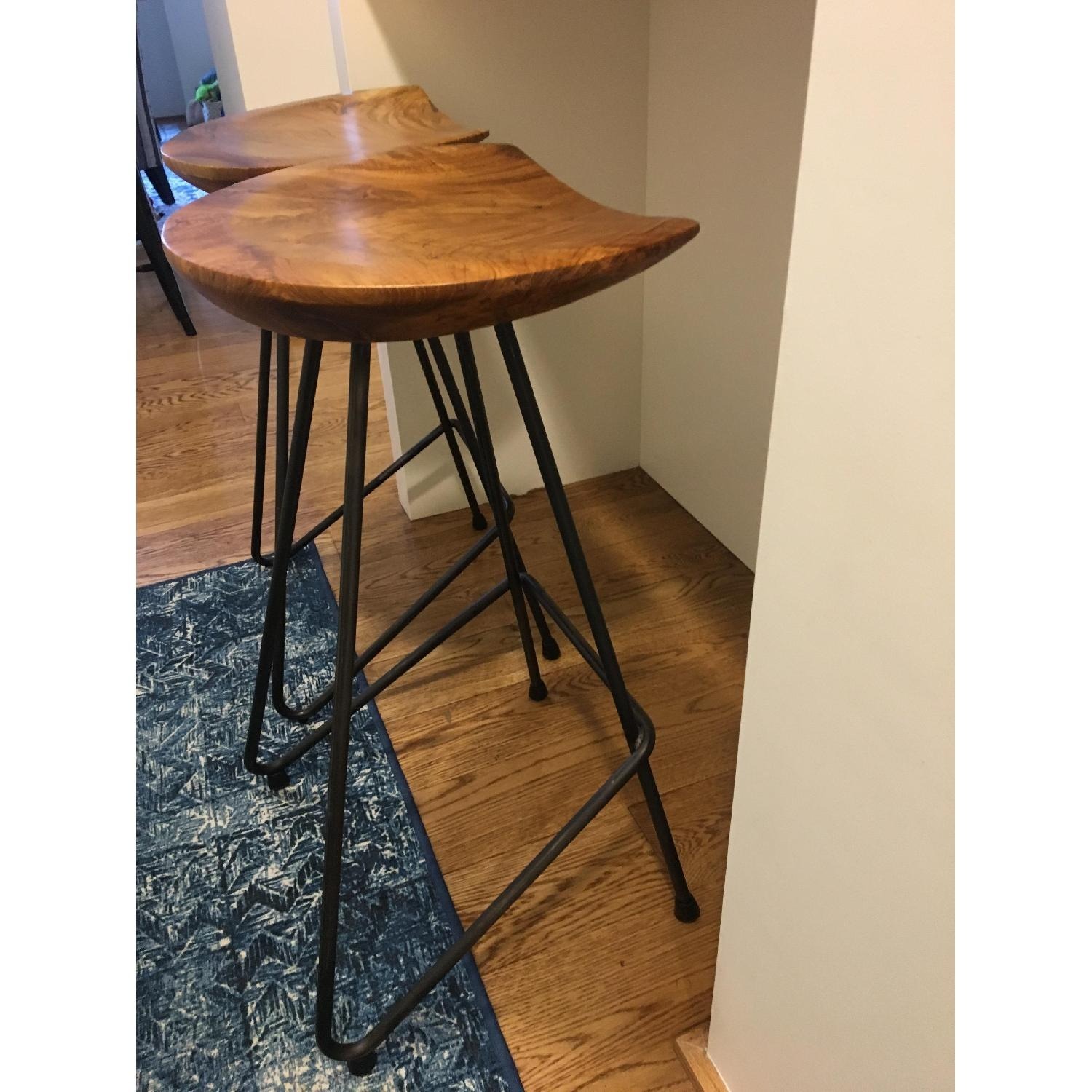 From the Source Teak Perch Bar Stool Set of 2 - image-3