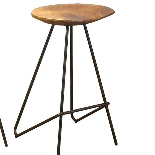 Used From the Source Teak Perch Bar Stool Set of 2 for sale on AptDeco