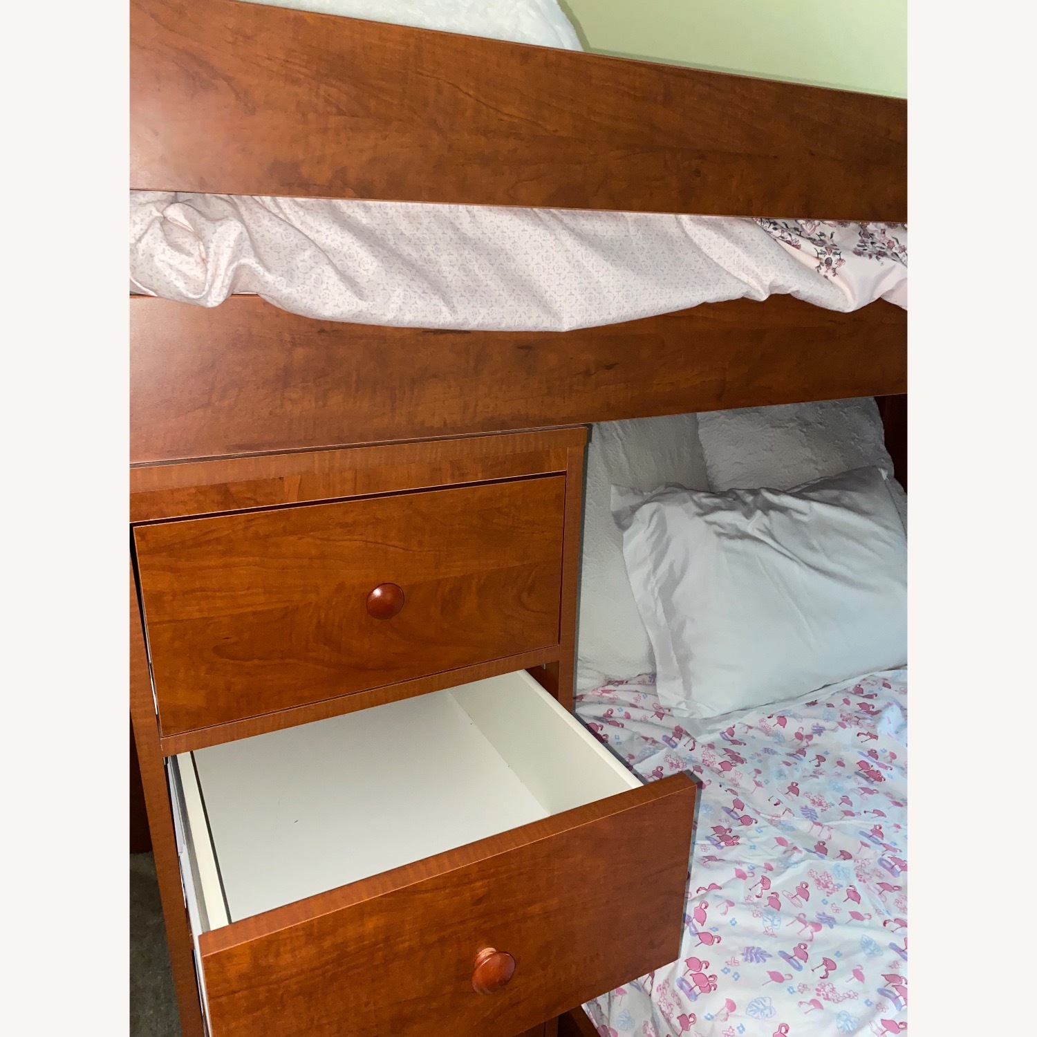 Twin Over Full Storage Dark Wood Bunk Bed - image-6