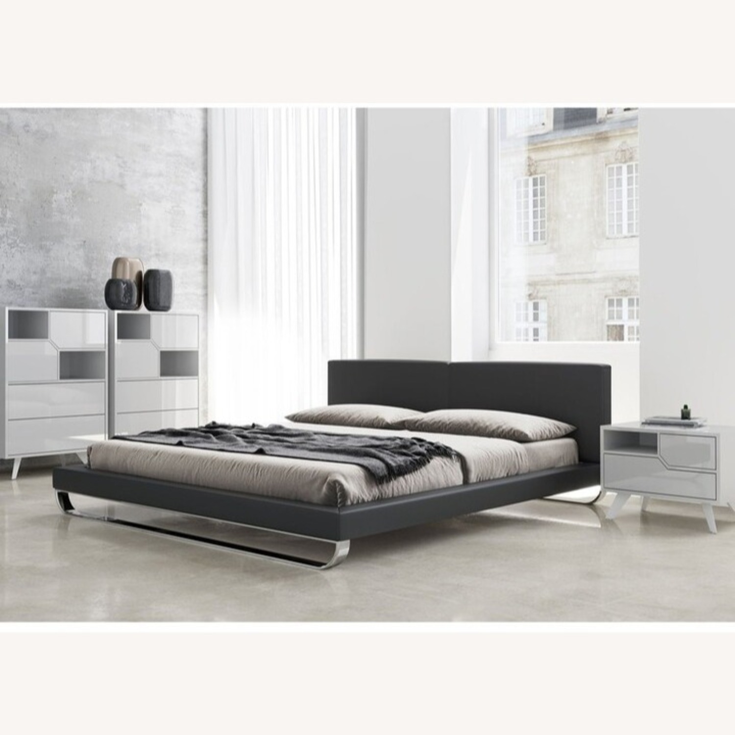 Modloft Chelsea King Bed – Smoke Gray - image-1