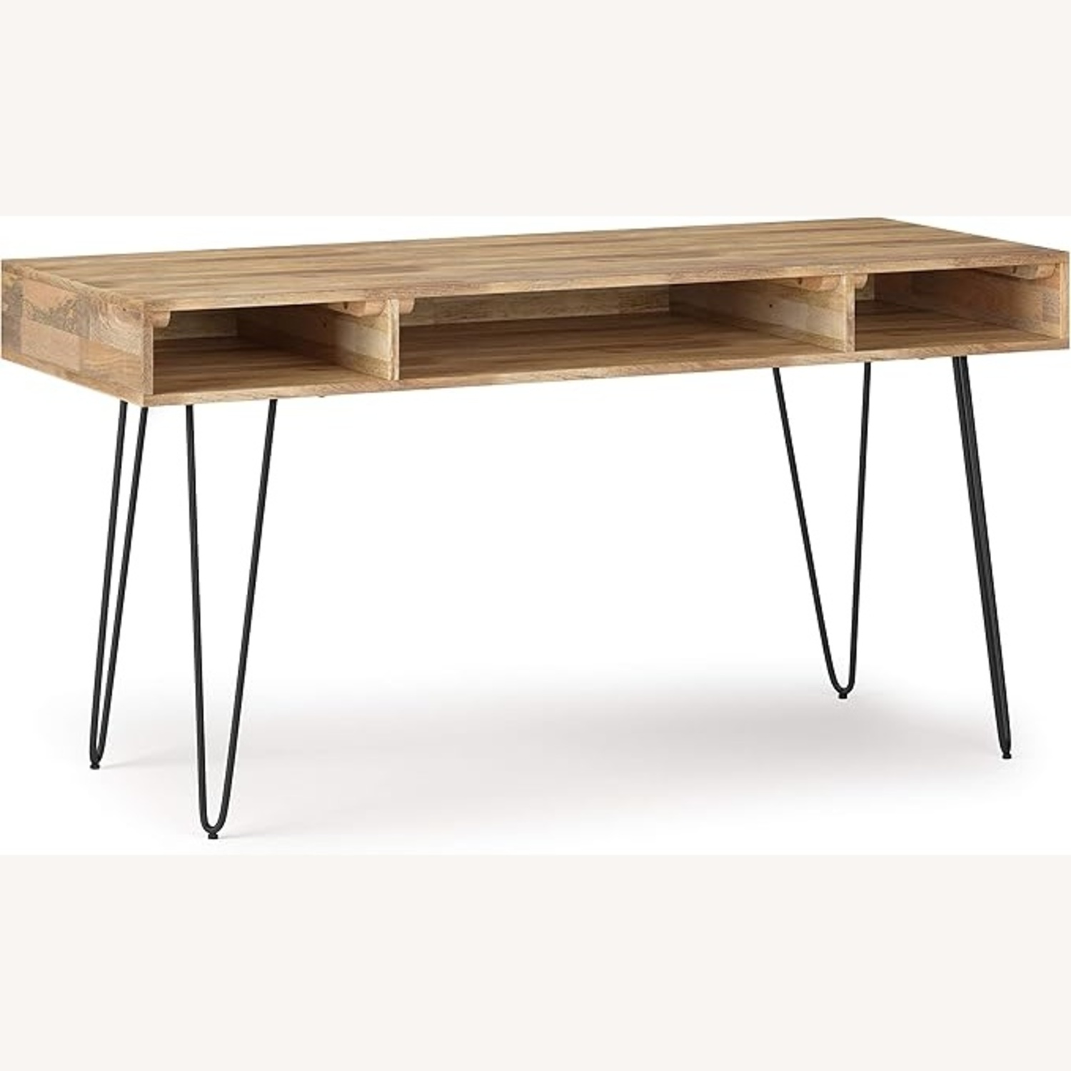 Solid Mango Wood Desk With Hairpin Legs - image-6