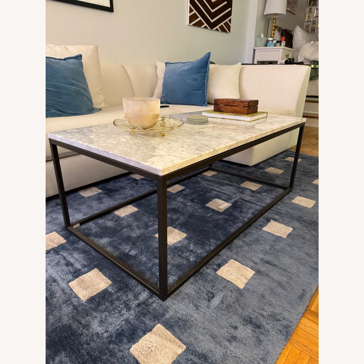 West Elm Marble Coffee Table - image-2