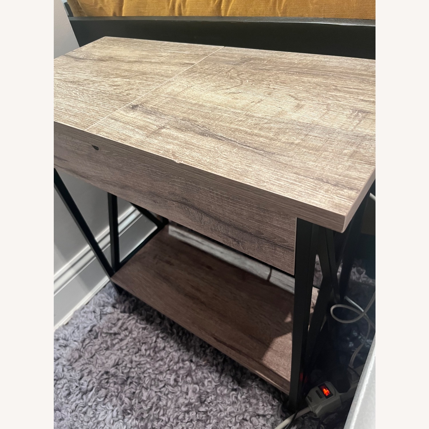 End Table with Built-In Outlets and USB Ports - image-1