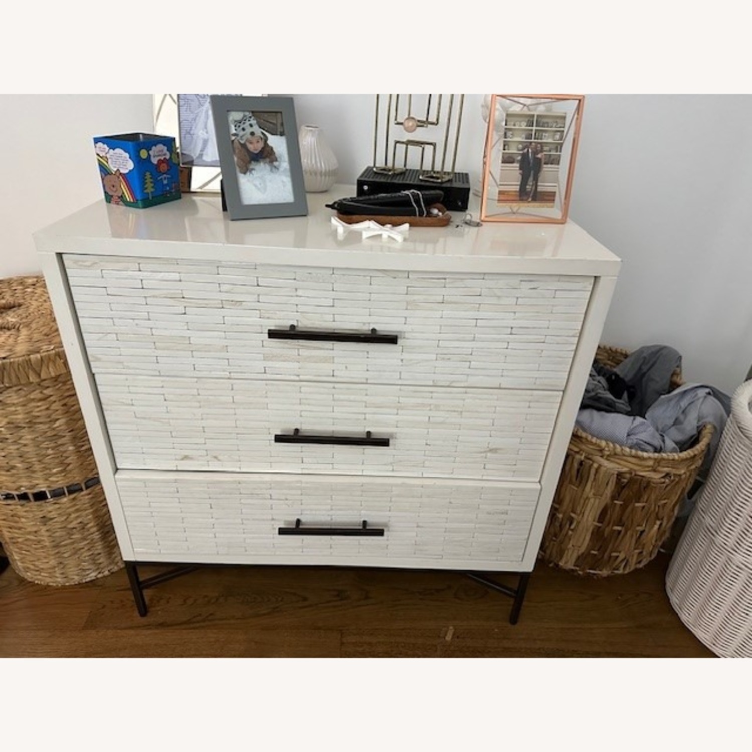 West Elm Wood Tiled 3-Drawer Dresser - image-1