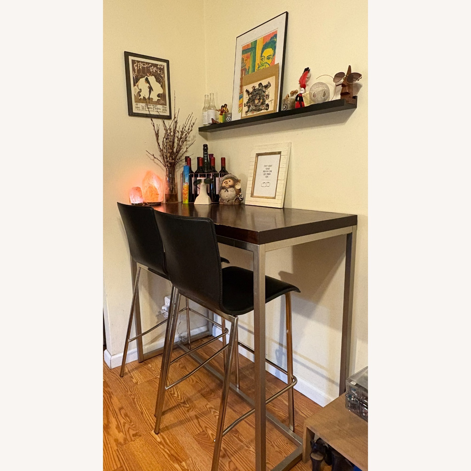 CB2 High Top Table With 2 Chairs - image-1