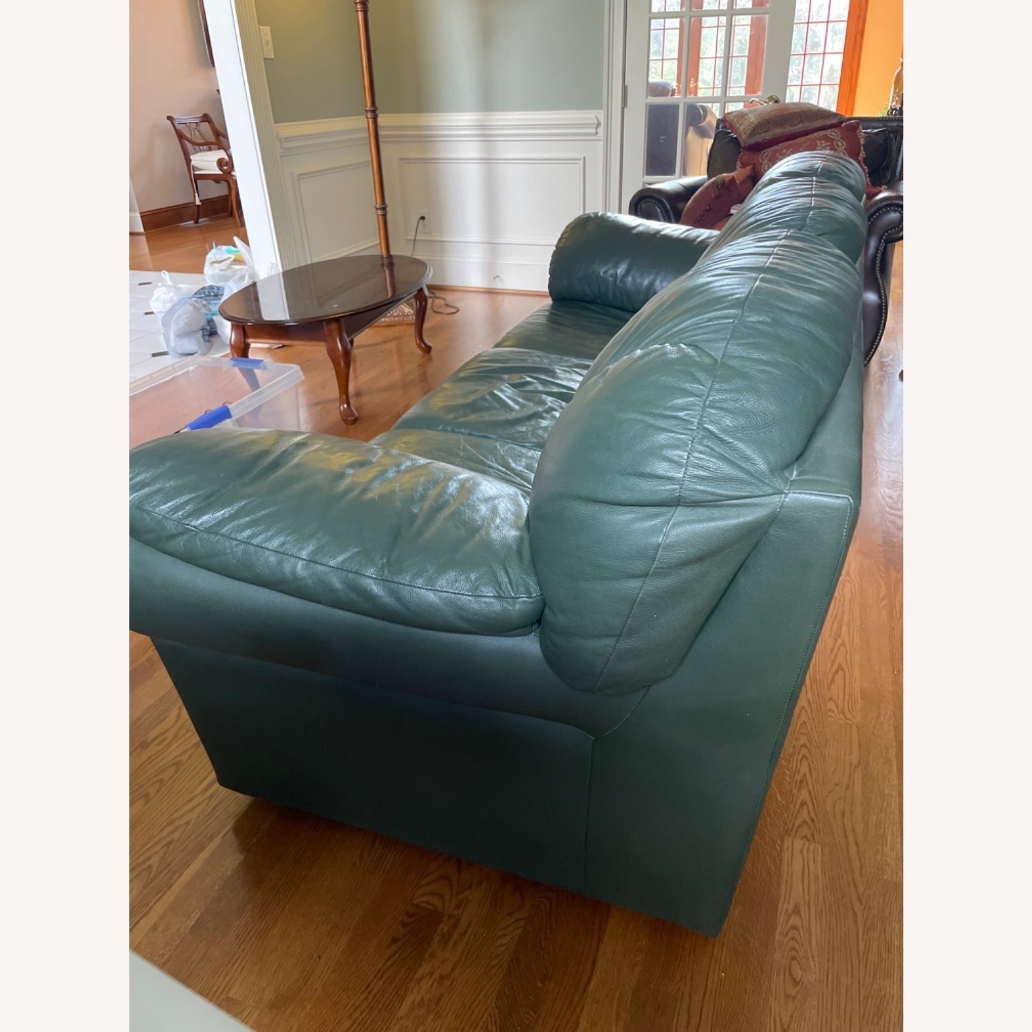 Coja Green Leather Sofa - image-4