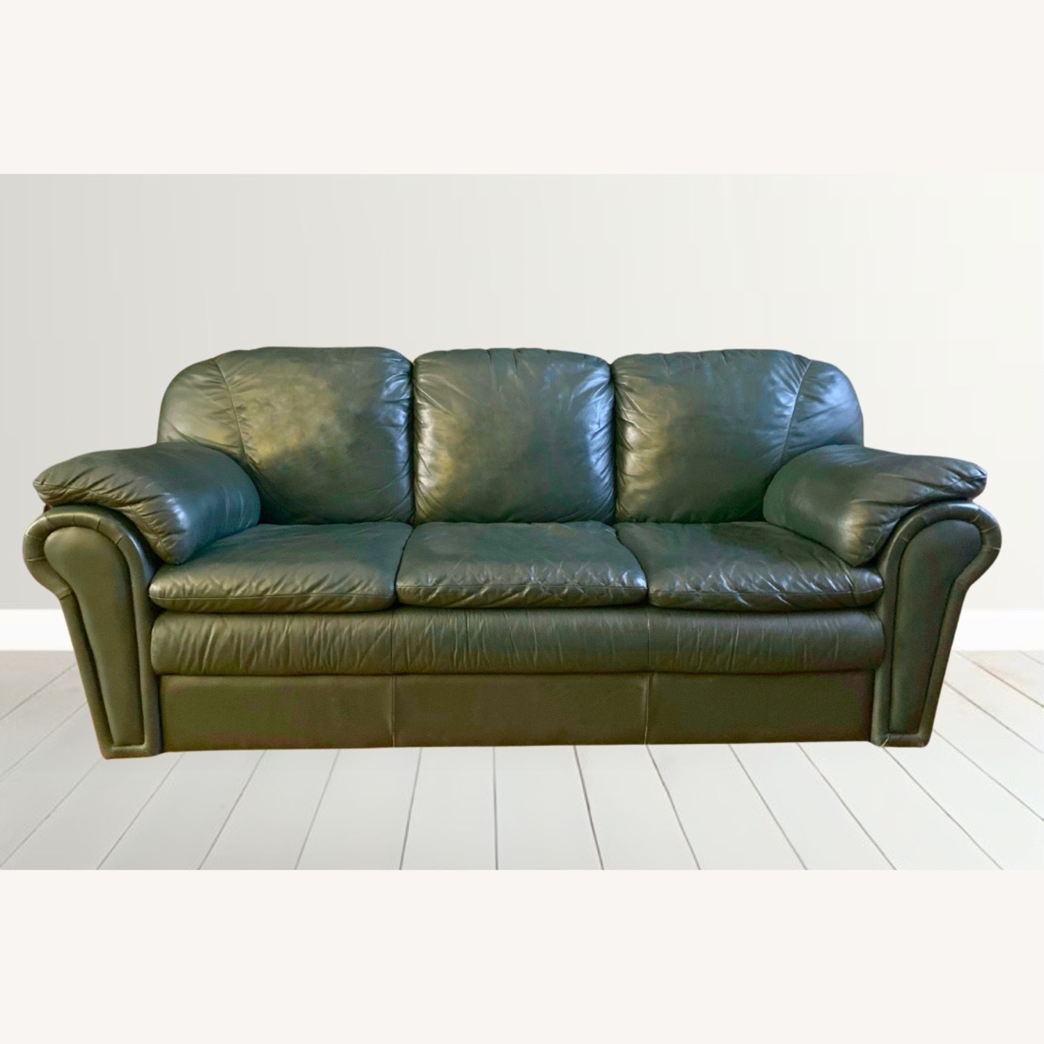 Coja Green Leather Sofa - image-1