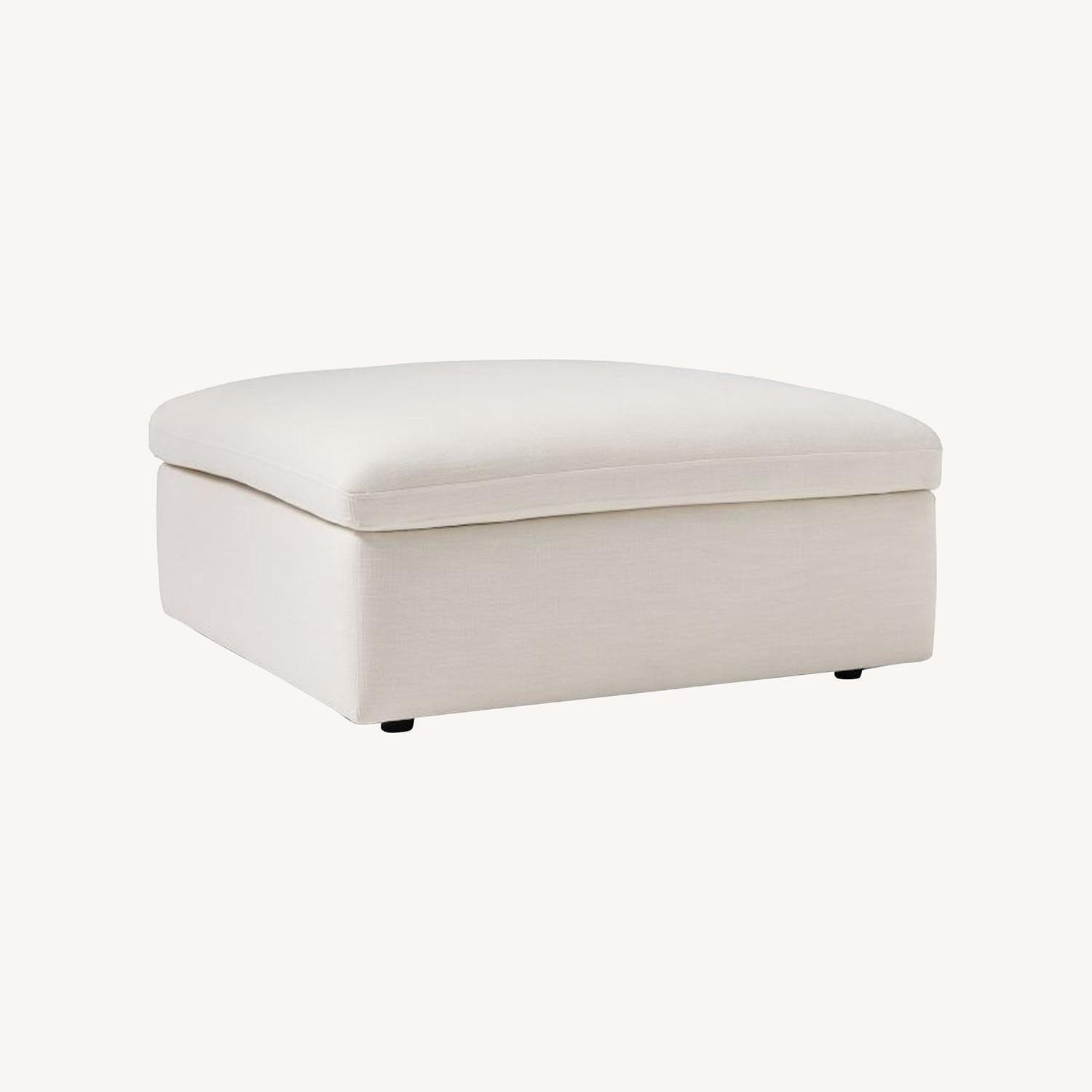 Performance Washed Canvas Ottoman - image-0