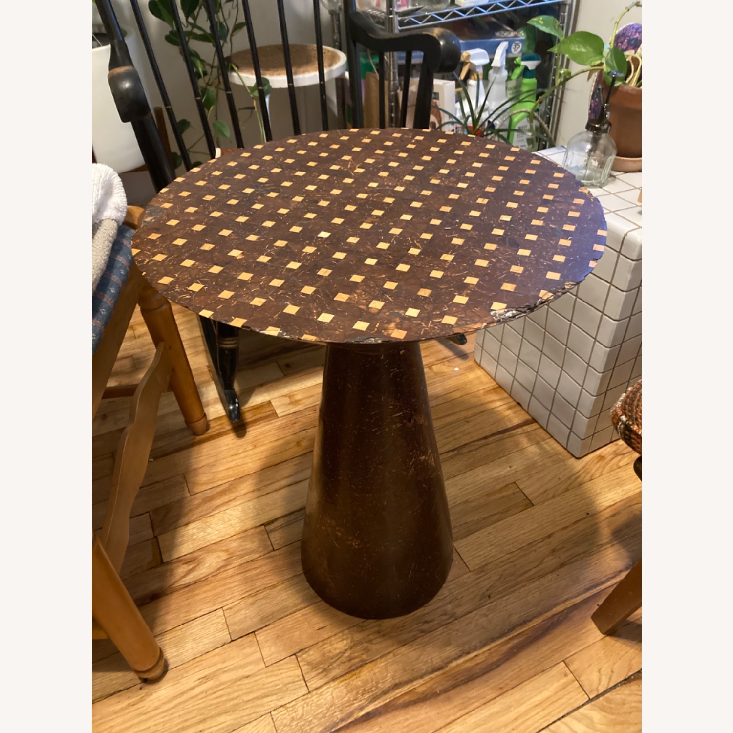 Indo Puri Cone Side Table, Handmade Coconut/Ivory - image-1