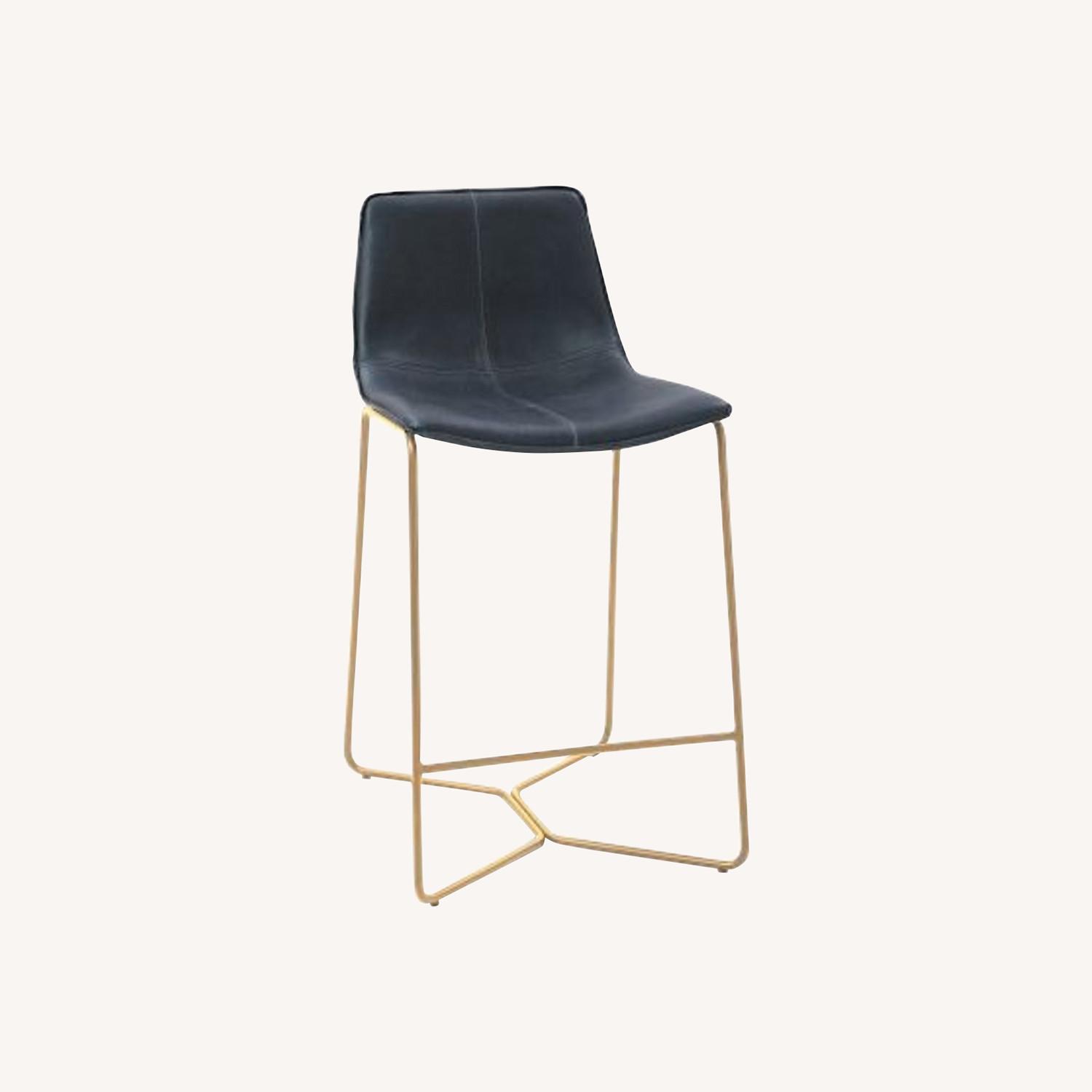 West Elm Slope Leather Bar Stools - image-0