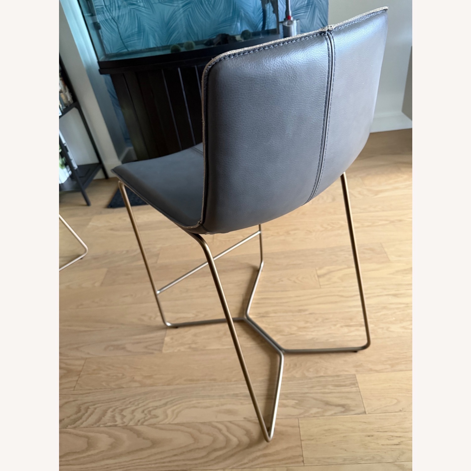 West Elm Slope Leather Bar Stools - image-3