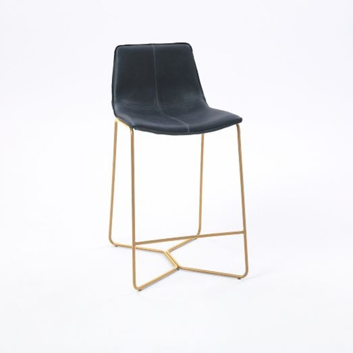 West Elm Slope Leather Bar Stools - image-4
