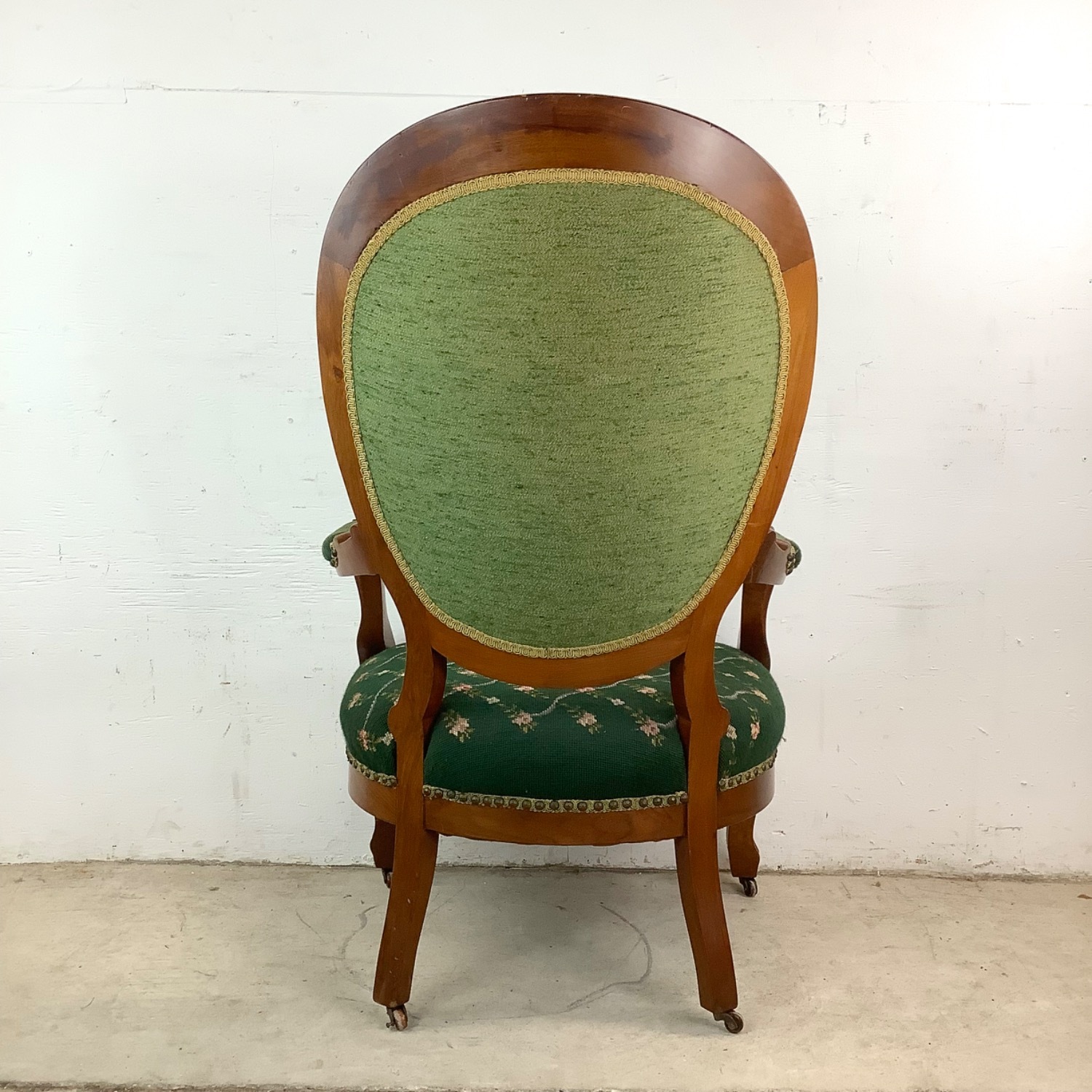 Vintage Needlepoint Armchair With Footstool - image-3