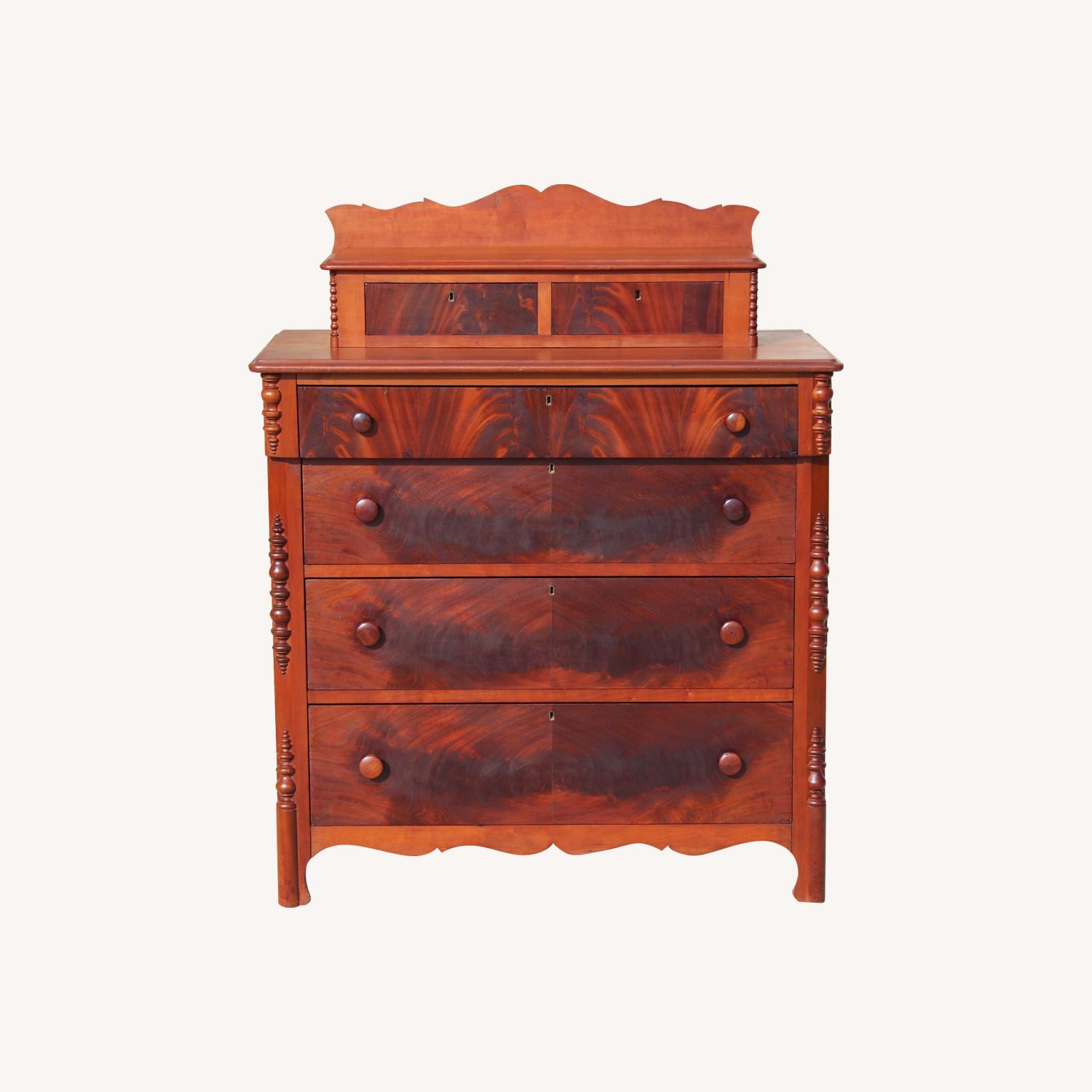 Early 20th-Century Flame Mahogany Empire Chest  - image-0