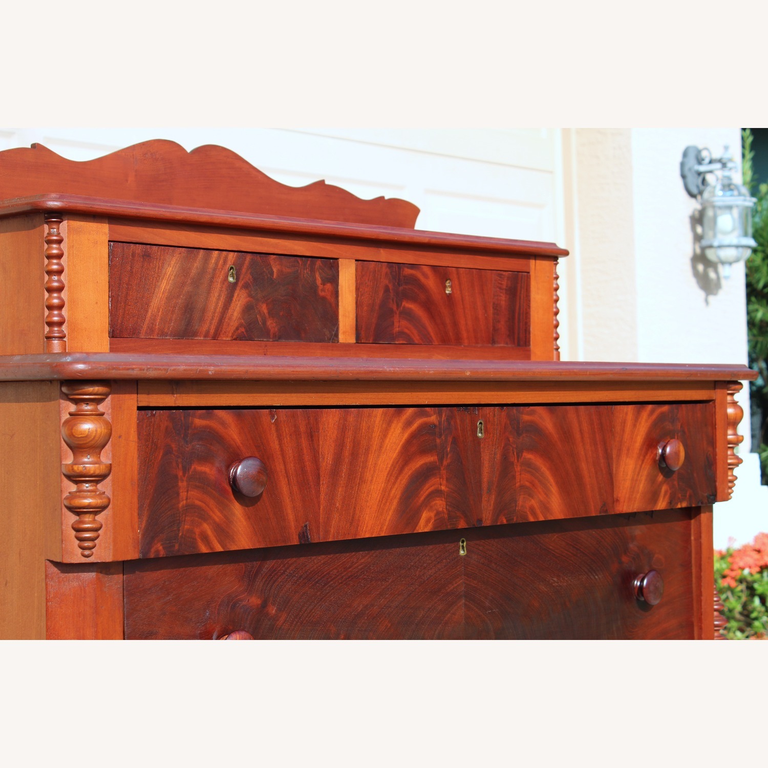 Early 20th-Century Flame Mahogany Empire Chest  - image-16