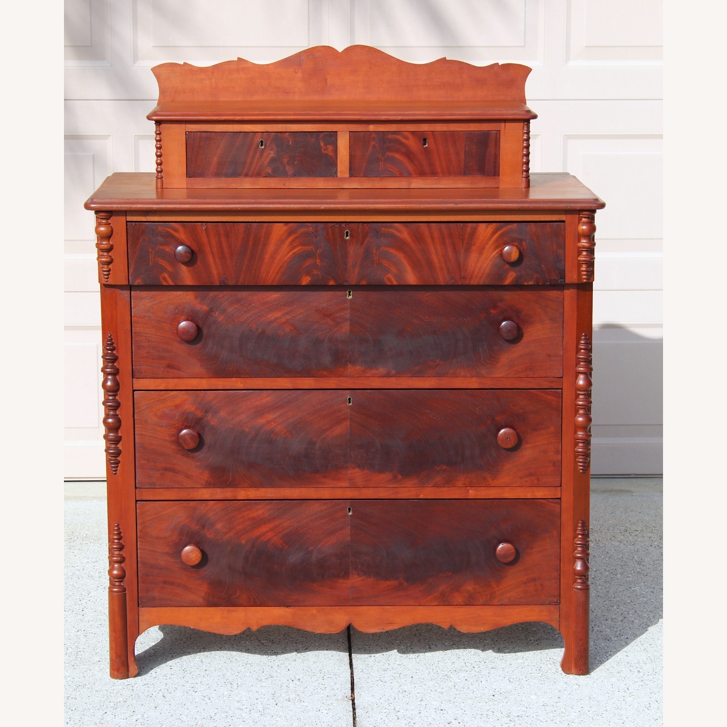 Early 20th-Century Flame Mahogany Empire Chest  - image-1