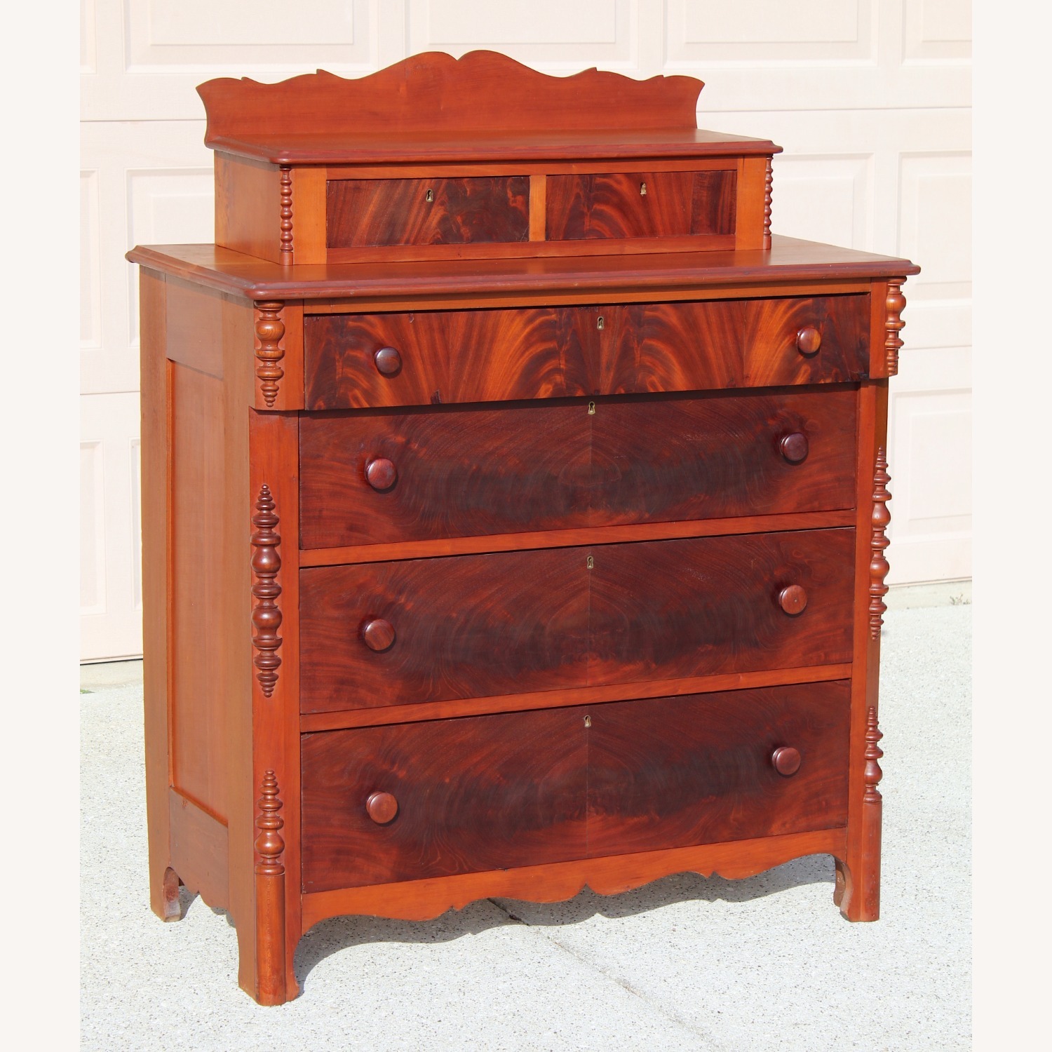Early 20th-Century Flame Mahogany Empire Chest  - image-14