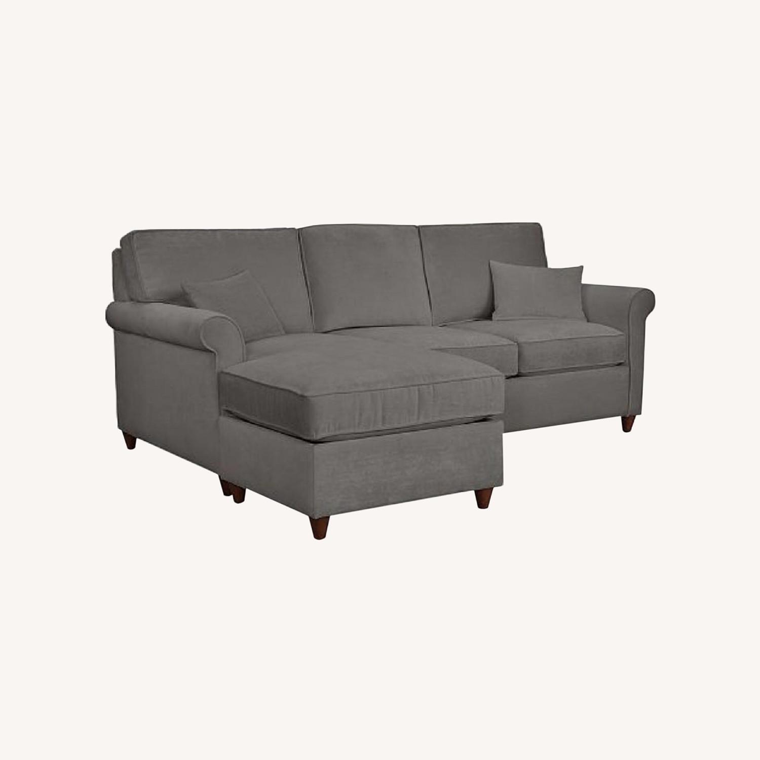Macy’s Gray Sofa with Reversible Chaise - image-0