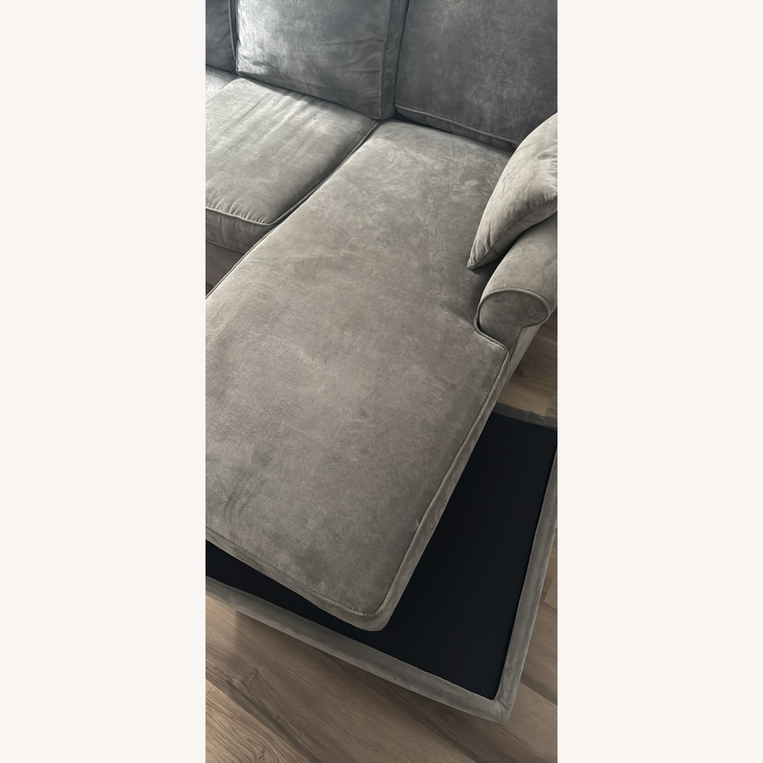 Macy’s Gray Sofa with Reversible Chaise - image-6