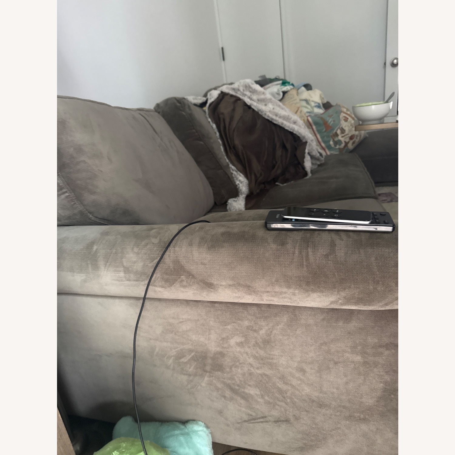 Macy’s Gray Sofa with Reversible Chaise - image-2
