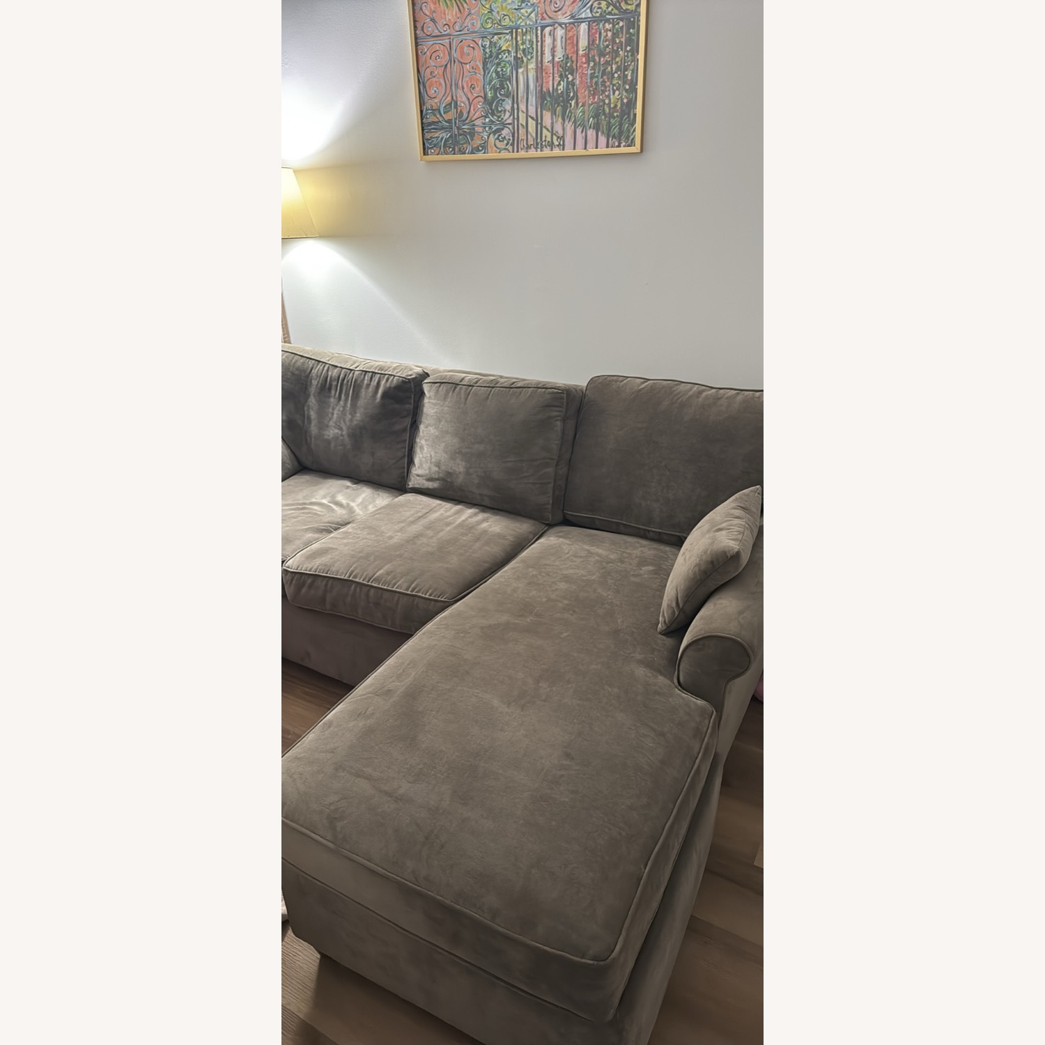 Macy’s Gray Sofa with Reversible Chaise - image-3