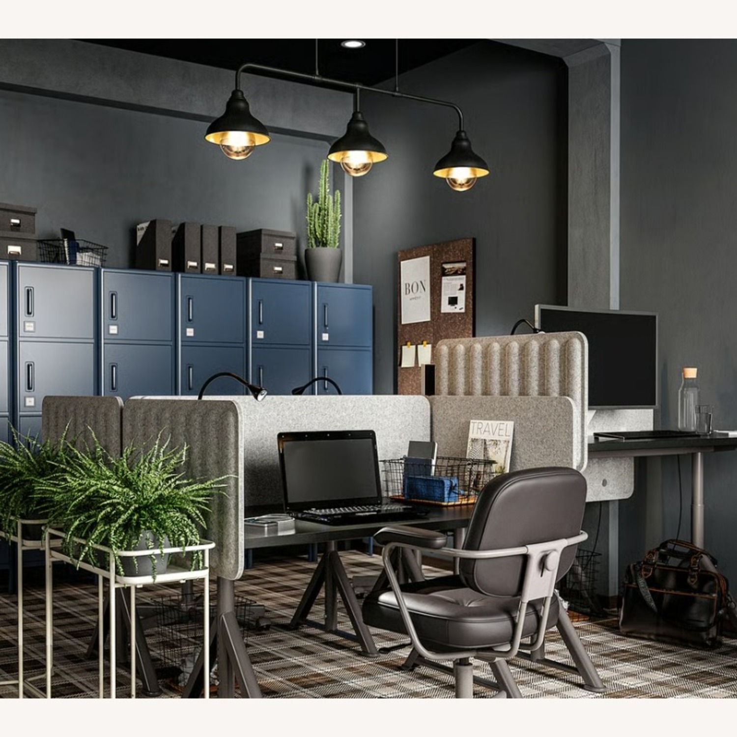 Pendant Lamp with 3 Lamps, Black - image-3